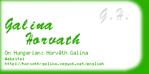 galina horvath business card